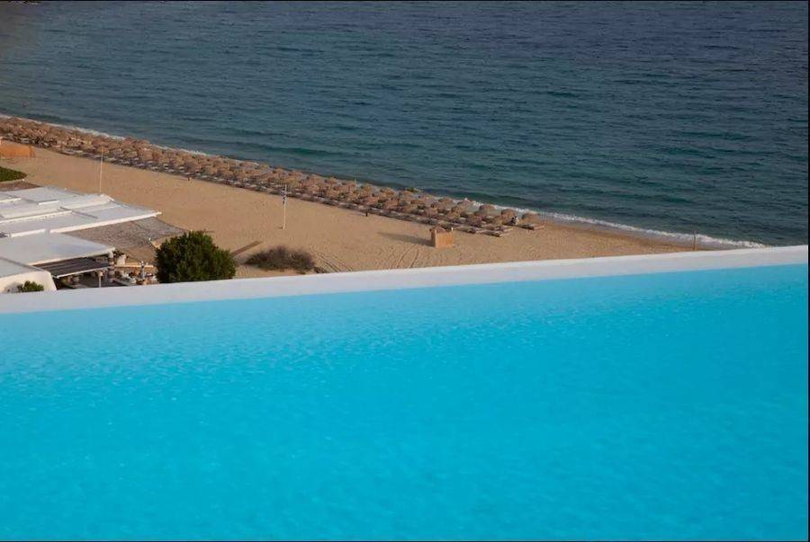 In Elia Beach in Mykonos, located 160 meters from the shorel