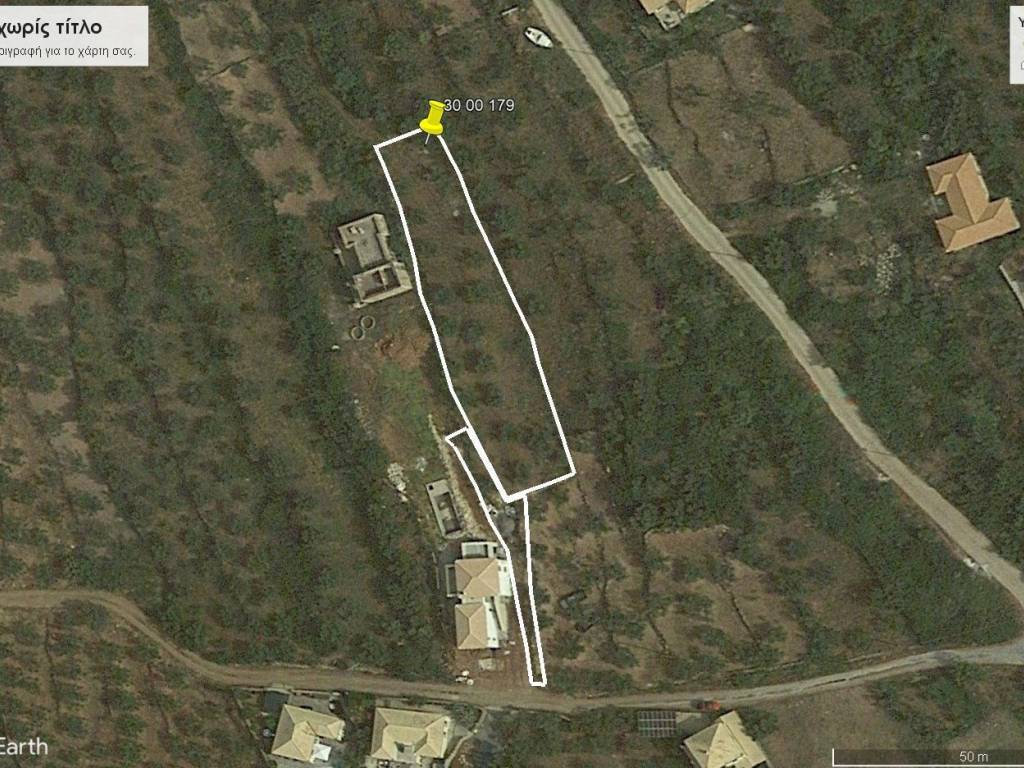 Κάτοψη οικοπέδου στο Google maps.
