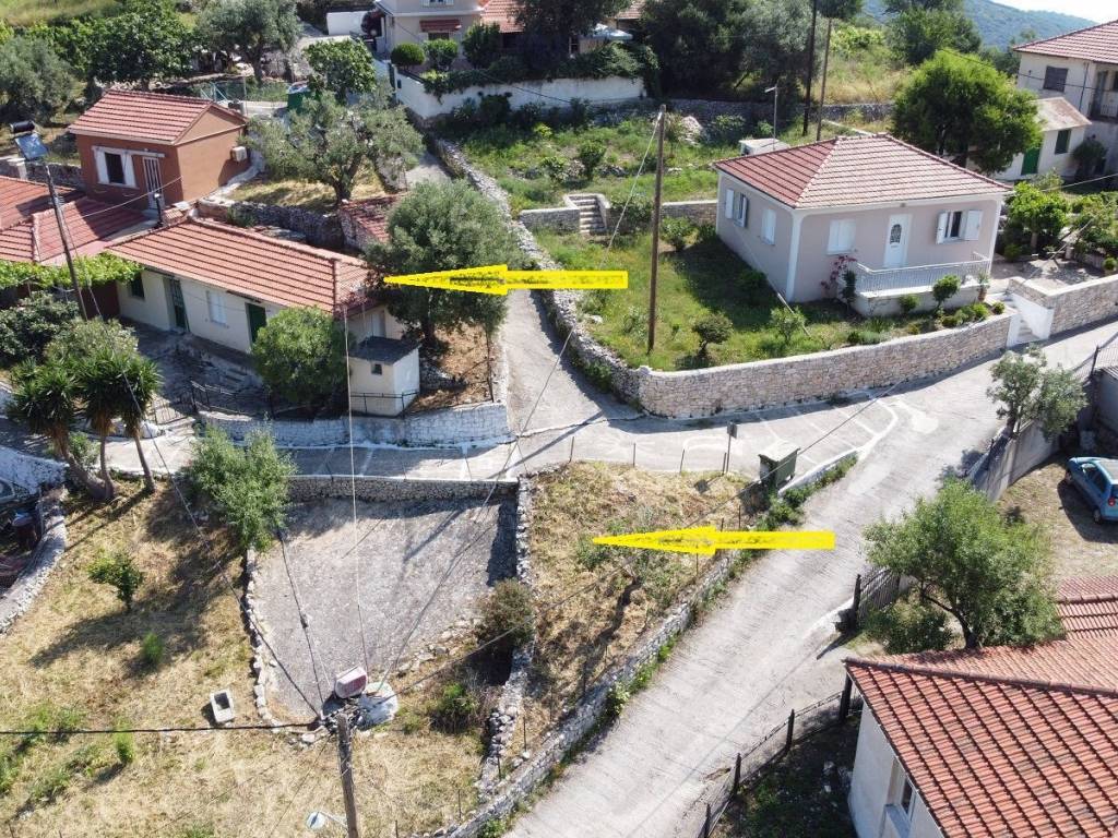 Aerial views of house for sale in Perachori Ithaca Greece