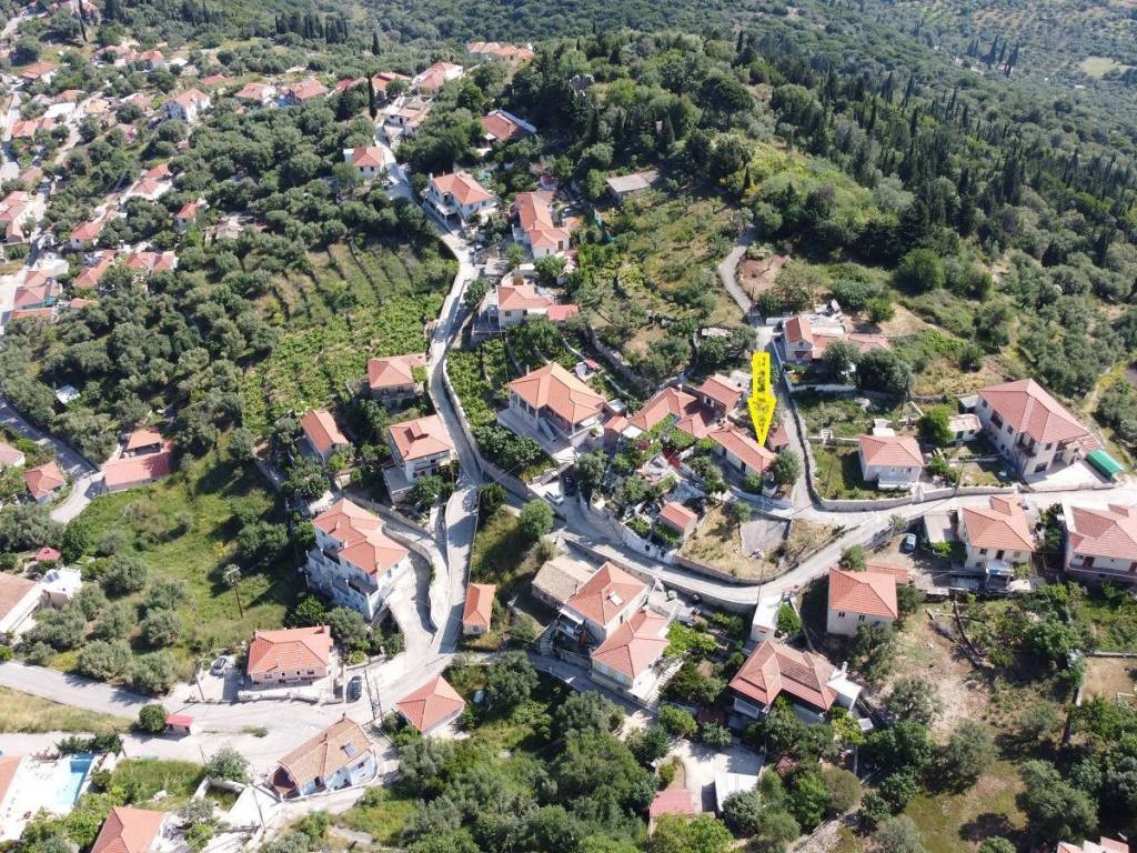 Aerial views of house of sale in Perachori, Ithaca Greece