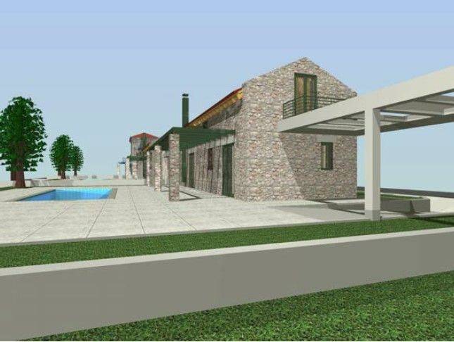 Newly built stone houses with a total area of 125 sq.m