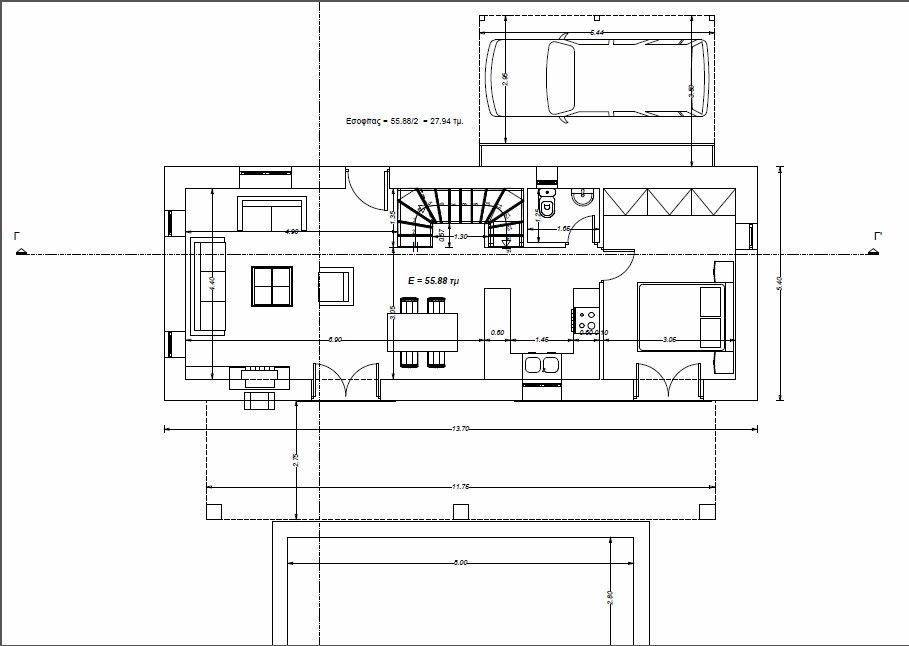 Newly built stone houses with a total area of 125 sq.m