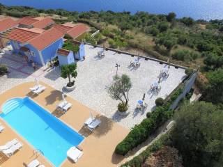 Aerial views of the pool area