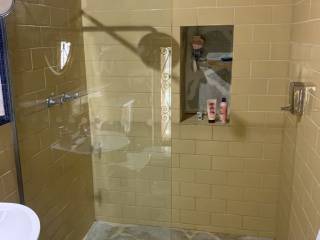 Bathroom with large shower