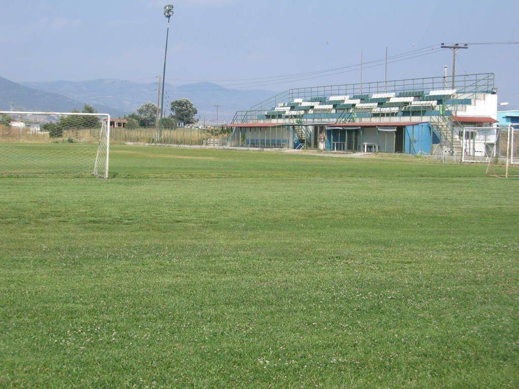 Γήπεδο ποδοσφαίρου σε κοντινή απόσταση