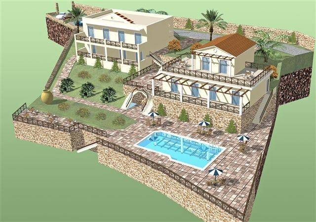 maquette of seaside villas - μακέτα των παραθαλάσσιων βιλών