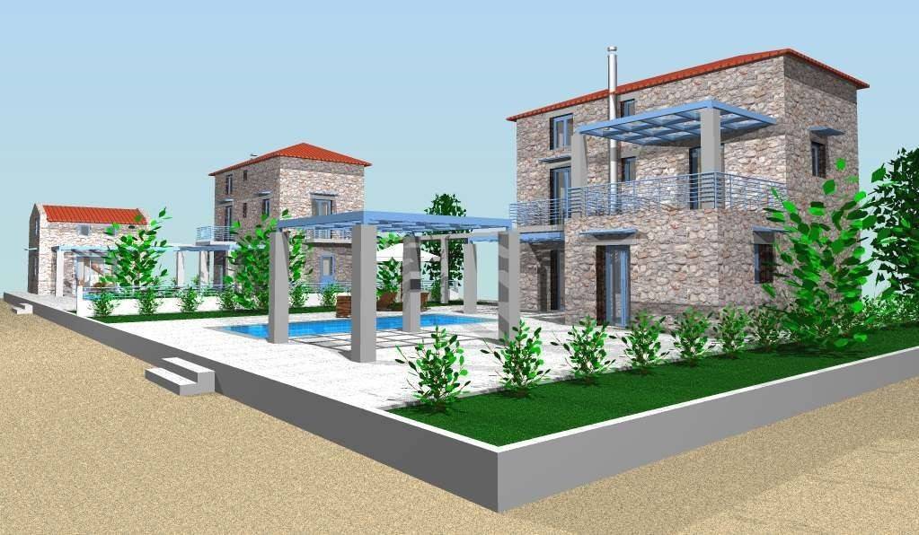 stone maisonette with swimming pool on a plot of 2,500 sq.m.