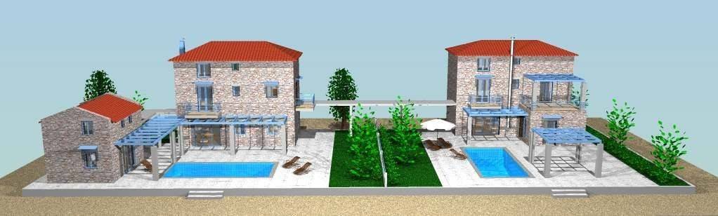 stone maisonette with swimming pool on a plot of 2,500 sq.m.