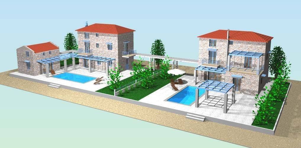 stone maisonette with swimming pool on a plot of 2,500 sq.m.