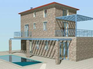 New built stone maisonette with swimming pool on a plot of 1