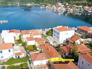 Aerial views of house for sale in Vathi, Ithaca Greece