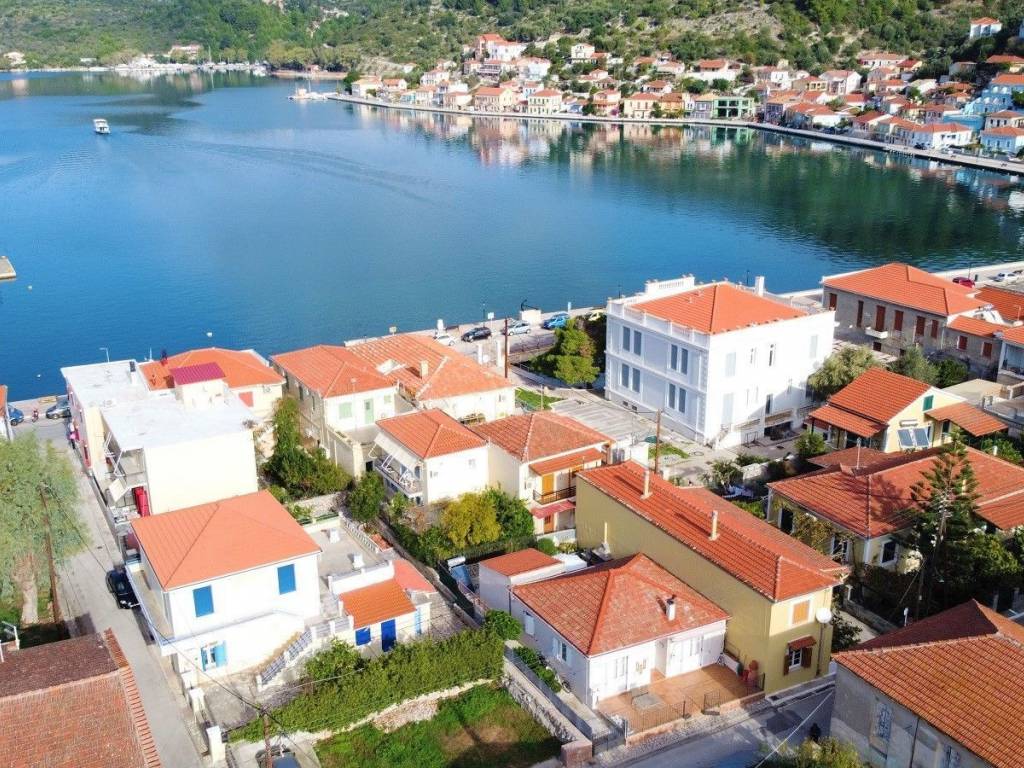 Aerial views of house for sale in Vathi, Ithaca Greece