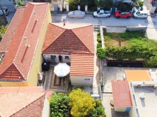 Aerial views of house in Vathi, Ithaca Greece