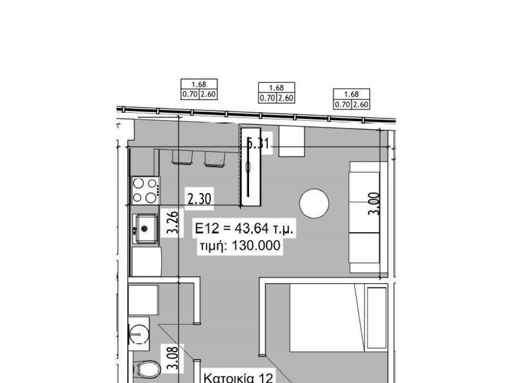 Forumland Real Estate, κάτοψη 43,64τ.μ. 2ου