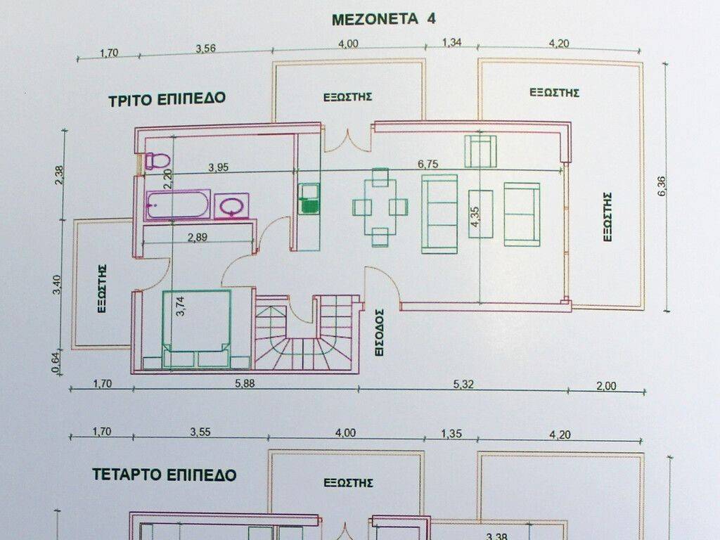 3 - Πωλείται υπό κατασκευή διώροφο διαμέρισμα έκτασης 120 τμ.