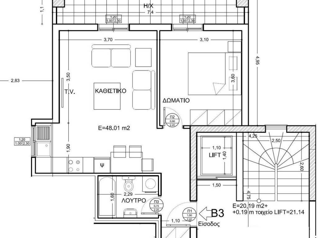 Forumland Real Estate, Κάτοψη Β3 διαμερίσματος