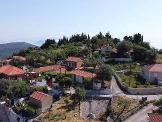 Aerial views of house for sale in Perachori, Ithaca Greece