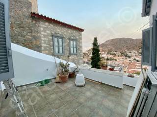 Terrace at the top of the side steps, view of town &amp; harbour