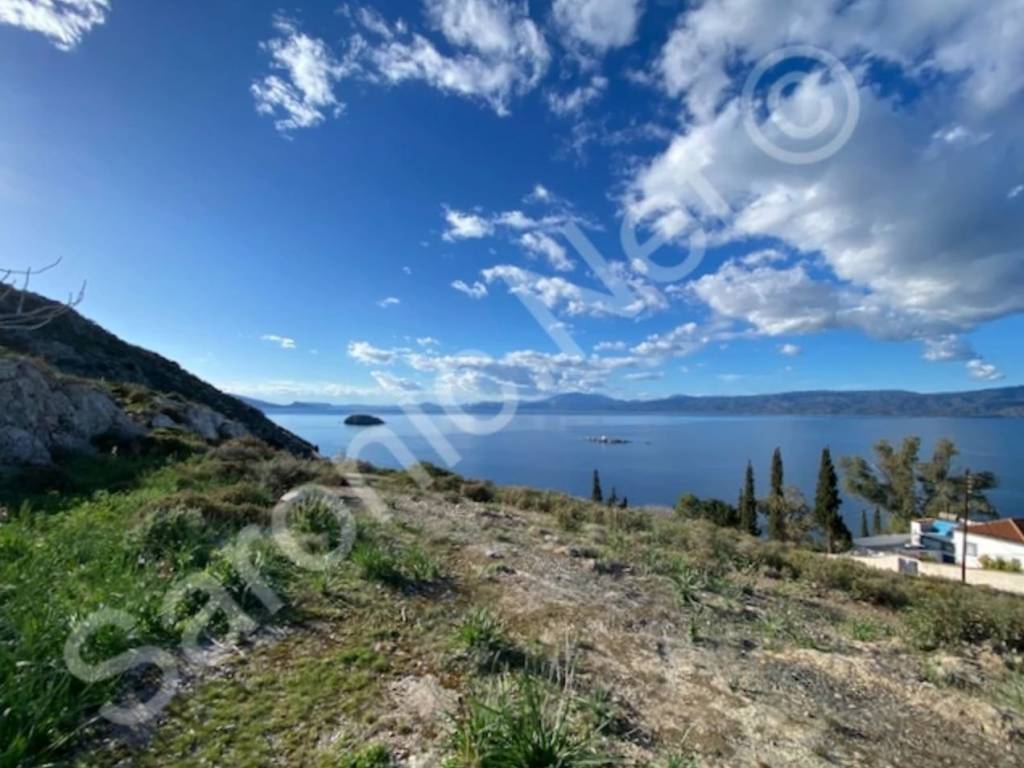 Sea and peloponnese views from Hillside property position.