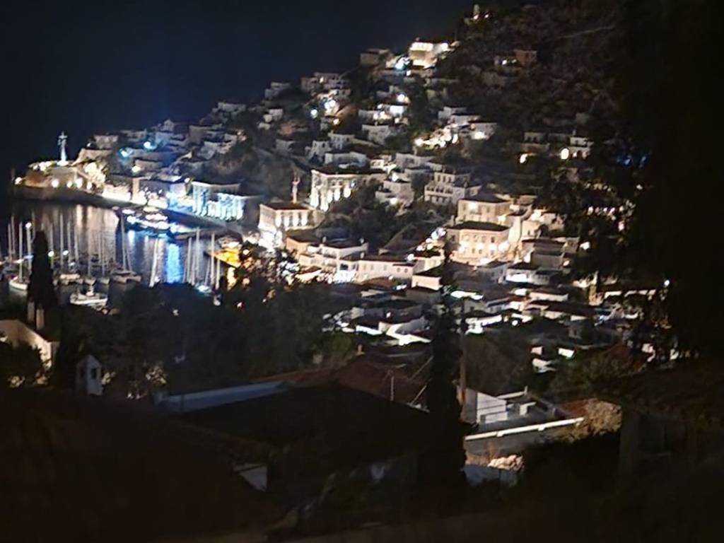 Owner&#039;s photo, on Virani terrace looking at Hydra nights