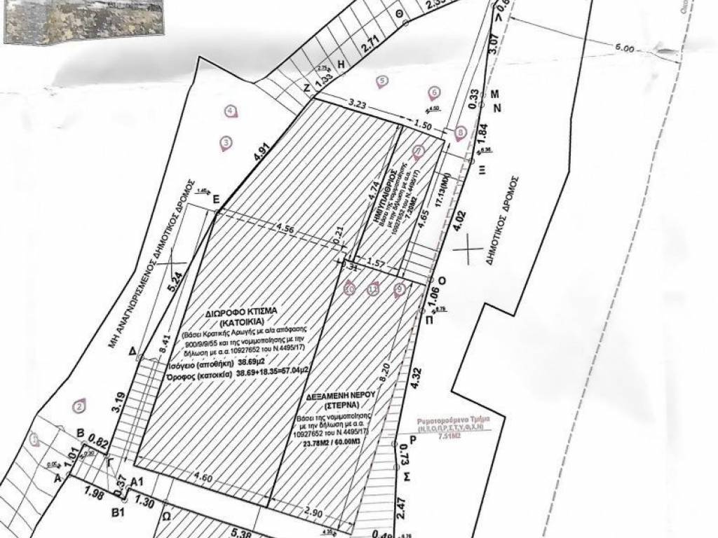 Survey diagram of the house