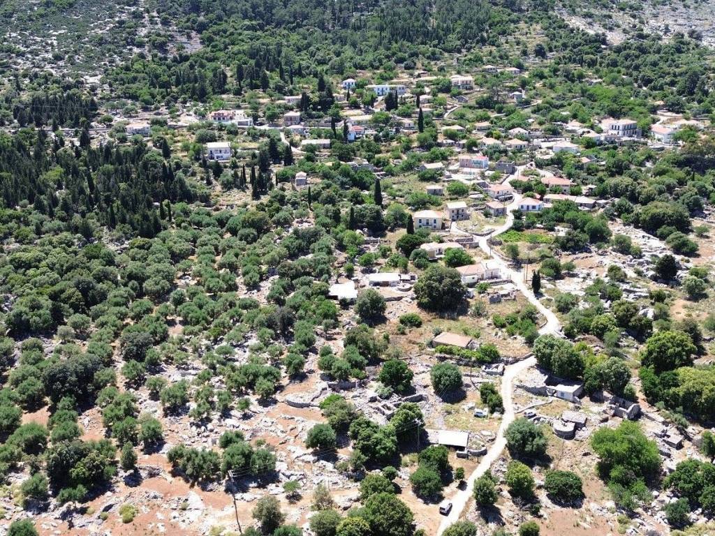 Aerial view of the land and the surrounding area