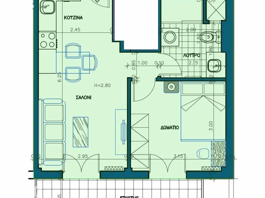 Forumland Real Estate, Κάτοψη Δ3α  43,28τμ