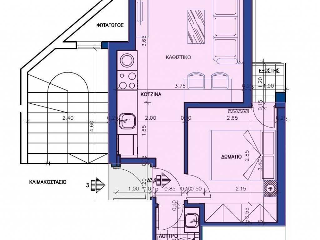 Forumland Real Estate, Κάτοψη Δ3β  38,72τμ