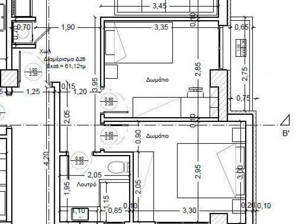 Forumland Real Estate, Δ2β  κάτοψη 61,12 τμ. καθαρά