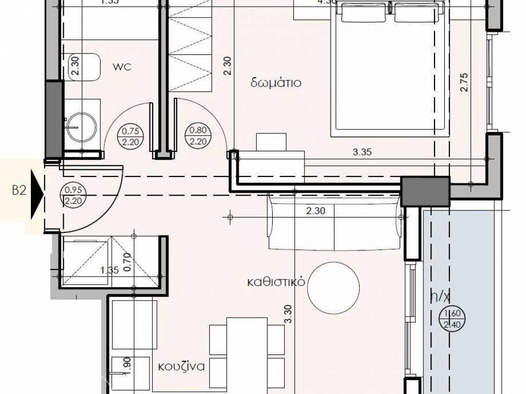 Forumland Real Estate, Κάτοψη Β2  46,67τμ