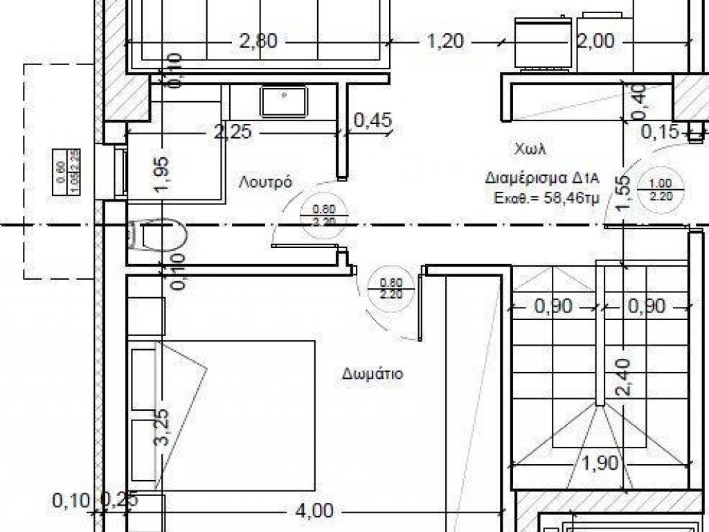 Forumland Real Estate, Κάτοψη ορόφου Δ1α 58,46τμ