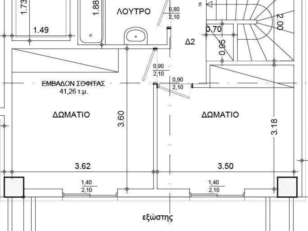 Forumland Real Estate, Κάτοψη σοφίτα Δ2  Β οικοδομή