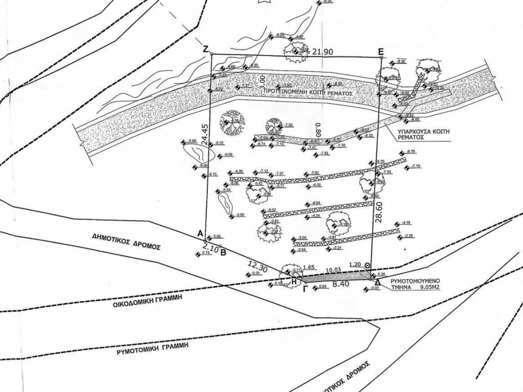 Survey diagram of the plot A