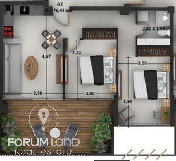 Forumland Real Estate, Κάτοψη Δ2 76,41τ.μ.