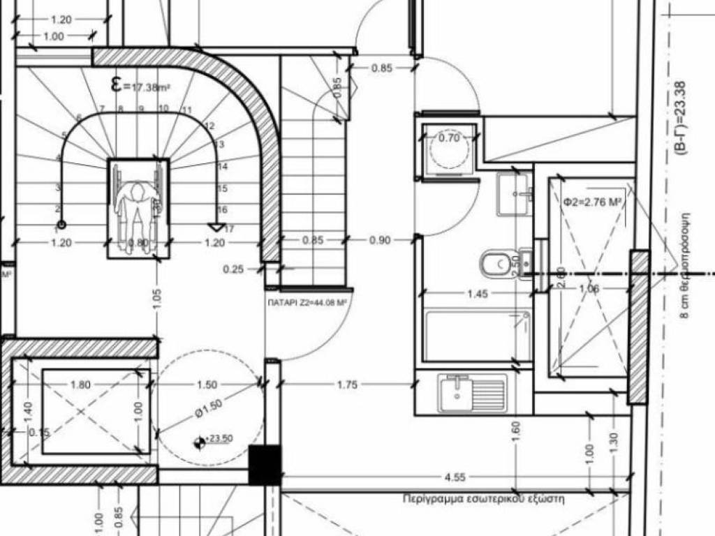 κάτοψη 8ου ορόφου (Β επιπέδου)