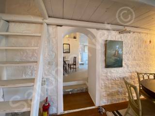 Steps to Mezzanine, from living room to top floor kitchen