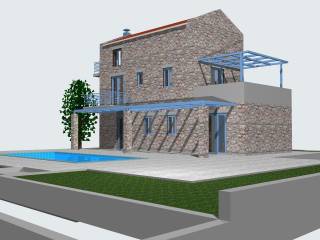 New built stone maisonette with swimming pool