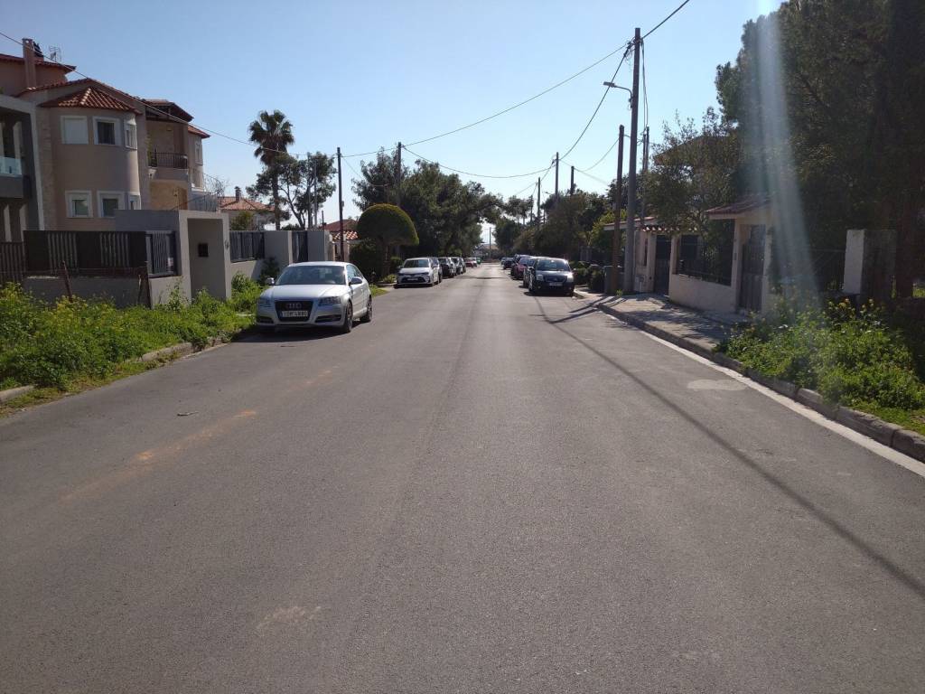 Downroad view from outside the plot