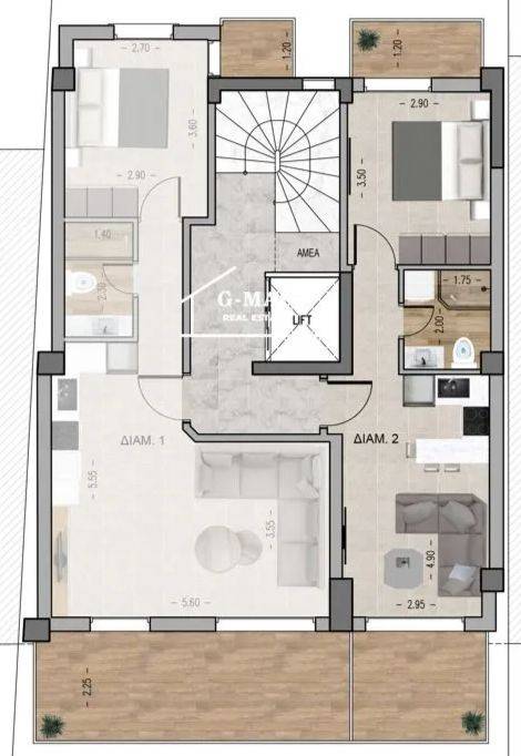 ΔΙΑΜ 2 48,50 Τ.Μ. 6ος