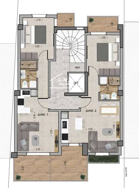 ΔΙΑΜ 1, 55 Τ.Μ. 5ος