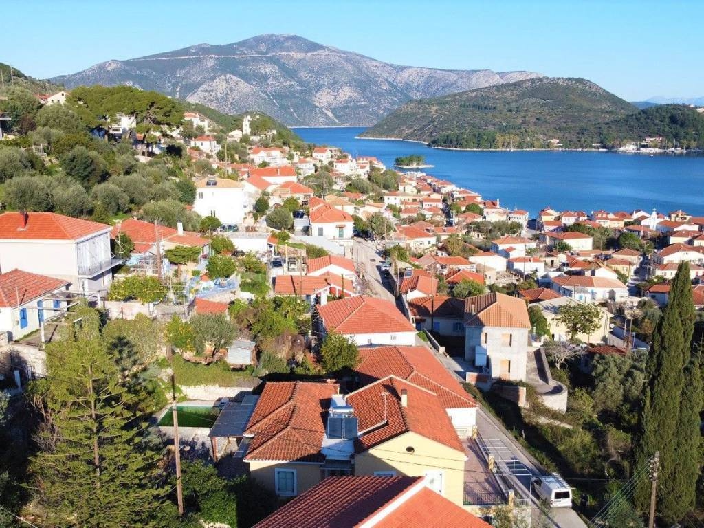 Aerial view of the house and larger area