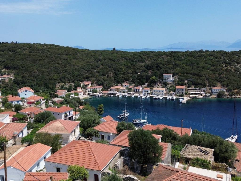 Aerial view of land with building license