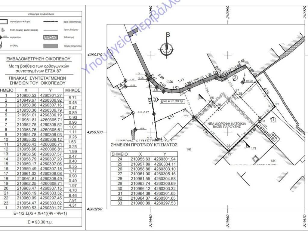 Survey diagram of land with building license for sale