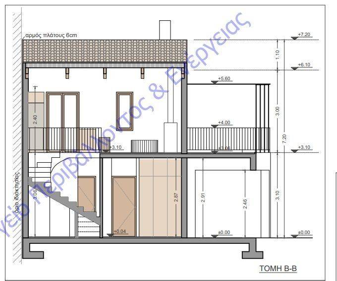 Cross section of house under existing license