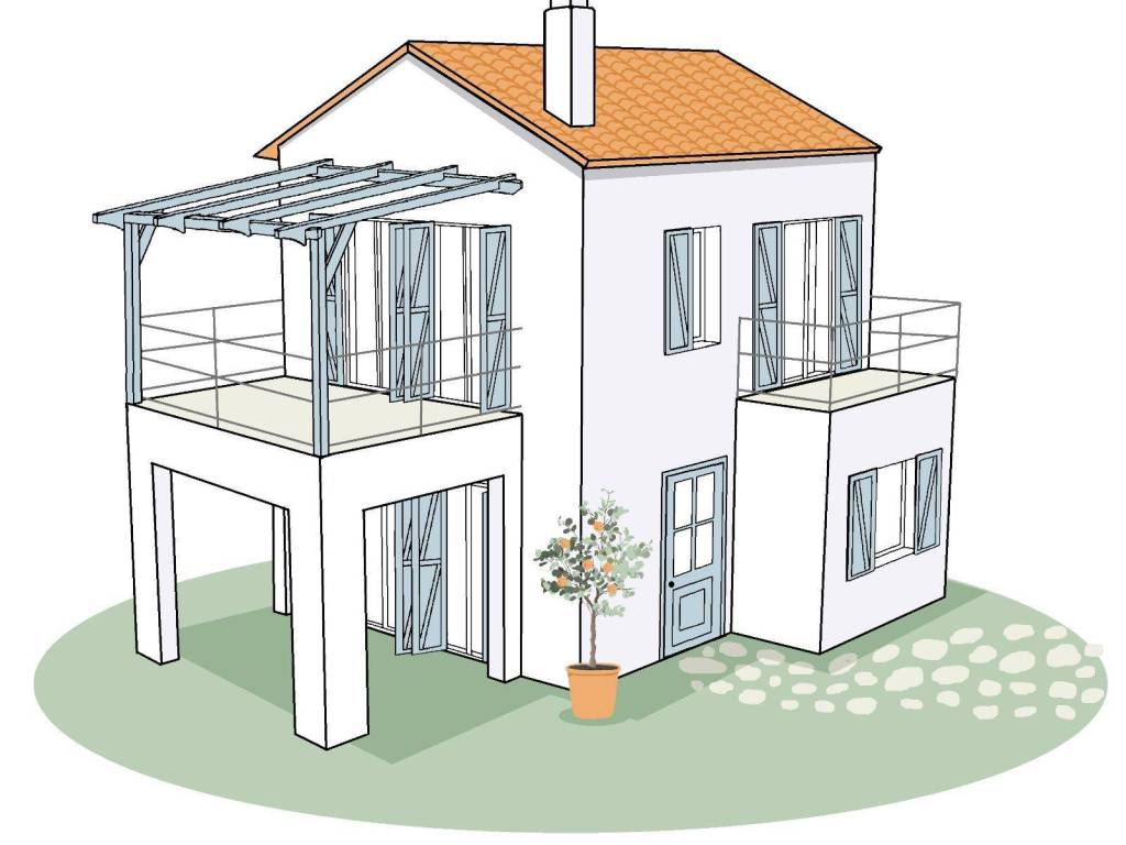 3D rendition of house under existing building license