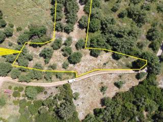 Aerial view with outlined border of land for sale