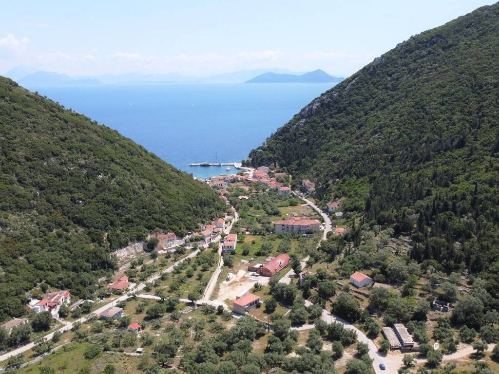 Aerial view of the land for sale and the surrounding area