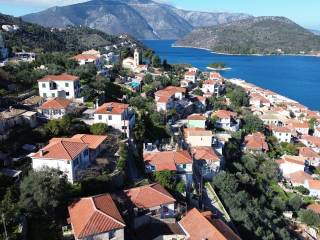 Aerial view and location of house for sale in Vathi, Ithaca