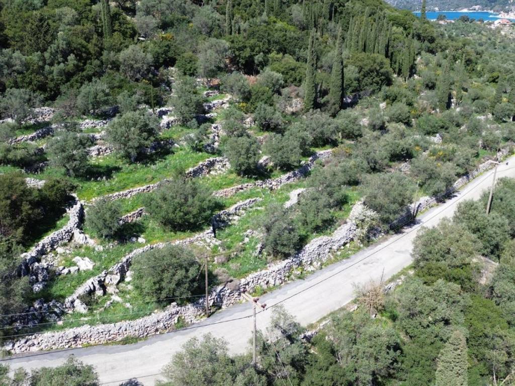 Aerial view of land for sale in Vathi, Ithaca