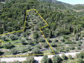 Aerial view and border of land for sale in Vathi Ithaca
